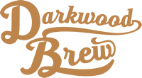'Darkwood Brew' written in swoopy stylized text