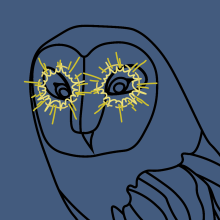 Illumine logo - outline of owl with glowing eyes